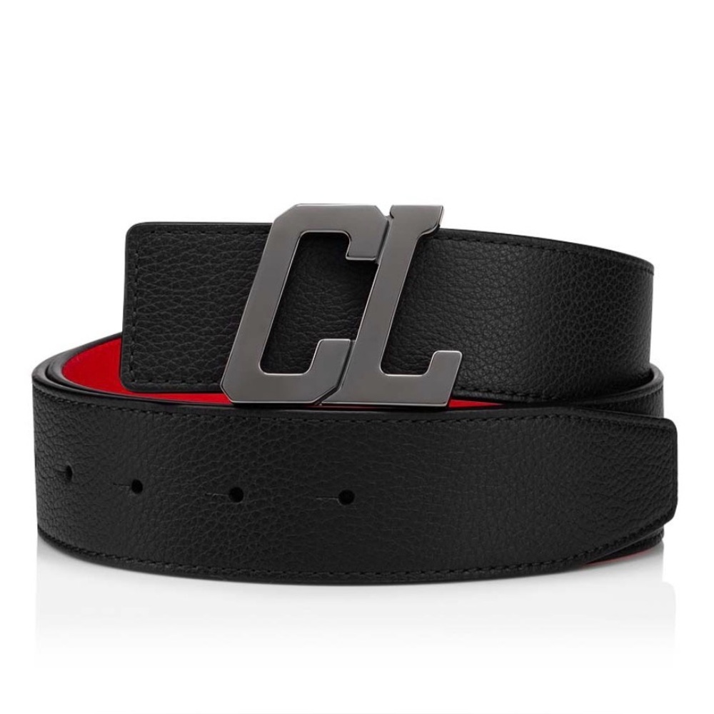 Christian Louboutin Black Belt with Red Interior
